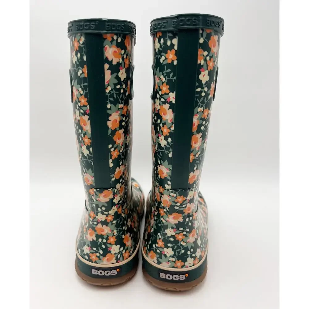 Bogs Kids RainBoot US 5 EU 38 Floral Green Multicolor Waterproof NWOB